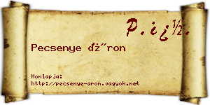 Pecsenye Áron névjegykártya