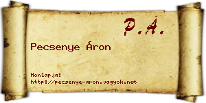 Pecsenye Áron névjegykártya